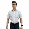 Camisa De Vestir Para Adulto Manga Corta Blanca 34 A 42 - Garufa Jeans