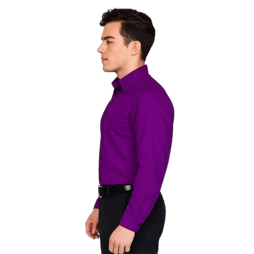 Camisa De Vestir Para Adulto Morada 34 A 42 - Garufa Jeans