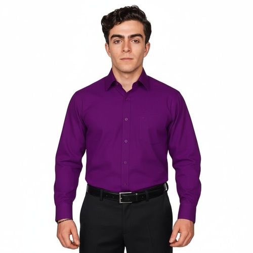 Camisa De Vestir Para Adulto Morada 34 A 42 - Garufa Jeans