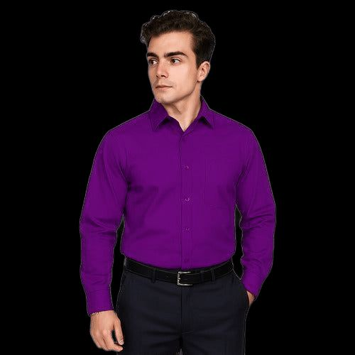 Camisa De Vestir Para Adulto Morada 34 A 42 - Garufa Jeans