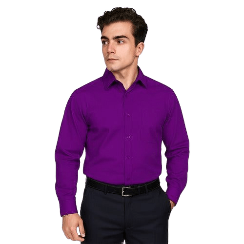 Camisa De Vestir Para Adulto Morada 34 A 42 - Garufa Jeans