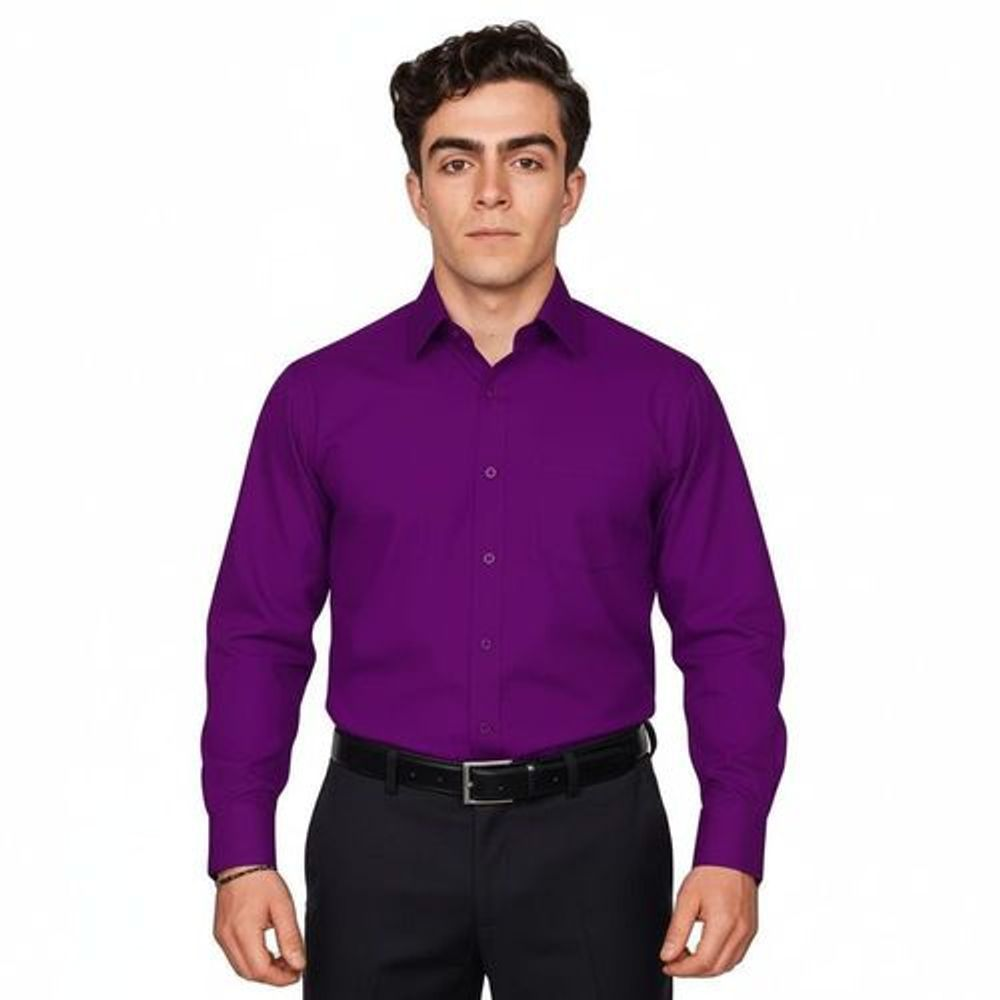 Camisa De Vestir Para Adulto Morada 34 A 42 - Garufa Jeans