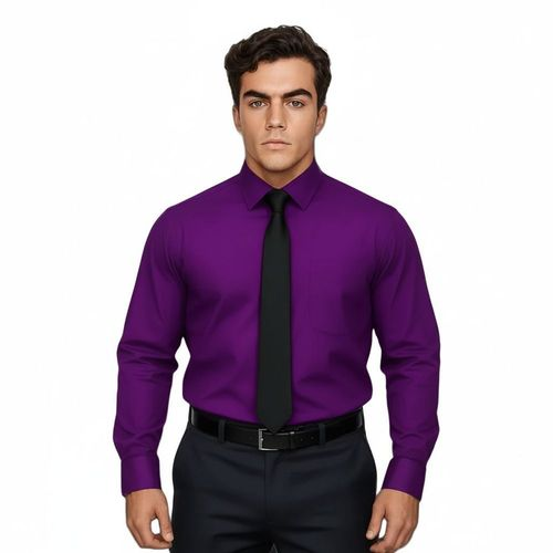 Camisa De Vestir Para Adulto Morada 34 A 42 - Garufa Jeans