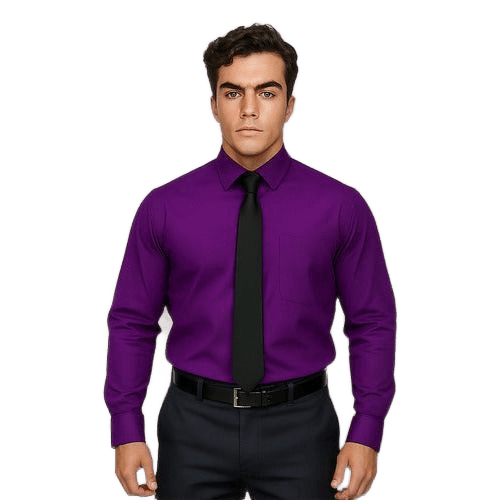 Camisa De Vestir Para Adulto Morada 34 A 42 - Garufa Jeans