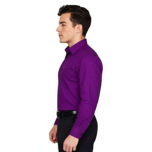 Camisa De Vestir Para Adulto Morada 34 A 42 - Garufa Jeans