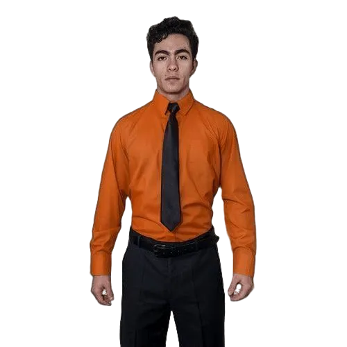 Camisa De Vestir Para Adulto Naranja 34 A 42 - Garufa Jeans
