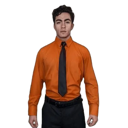 Camisa De Vestir Para Adulto Naranja 34 A 42 - Garufa Jeans