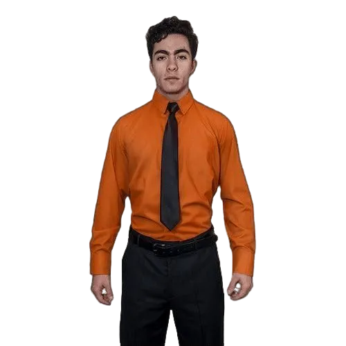 Camisa De Vestir Para Adulto Naranja 34 A 42 - Garufa Jeans