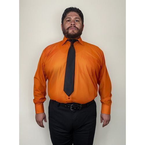 Camisa De Vestir Para Adulto Naranja Talla Extras 44 A 50 - Garufa Jeans