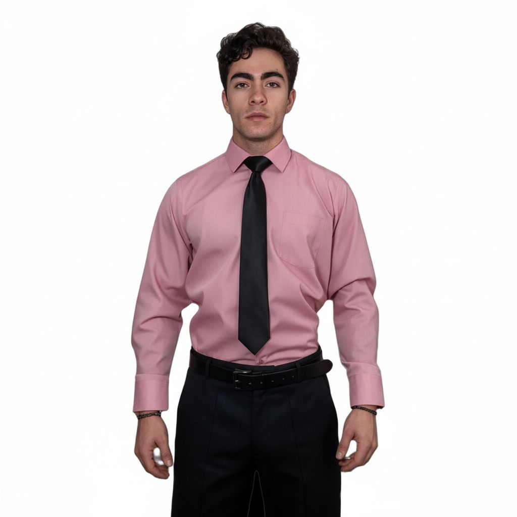 Camisa De Vestir Para Adulto Palo De Rosa 34 A 42 - Garufa Jeans