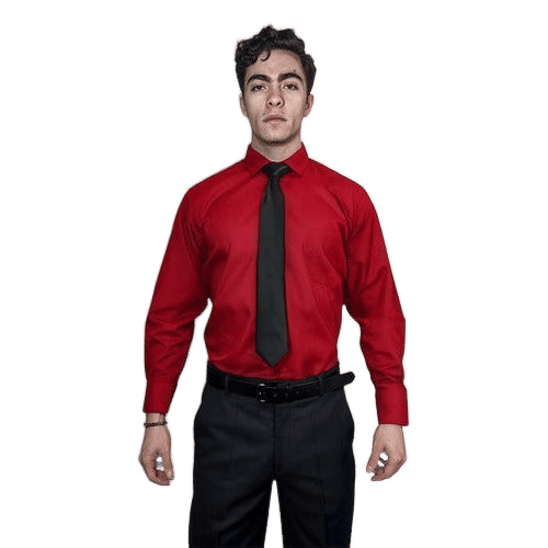 Camisa De Vestir Para Adulto Roja 34 A 42 - Garufa Jeans