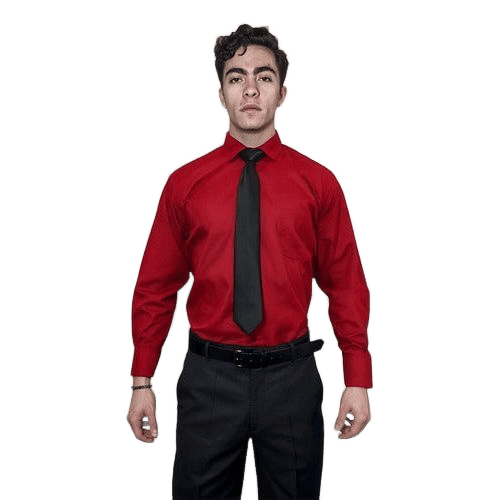 Camisa De Vestir Para Adulto Roja 34 A 42 - Garufa Jeans