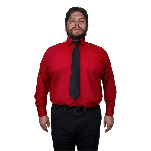 Camisa De Vestir Para Adulto Roja Tallas Extras 44 A 50 - Garufa Jeans