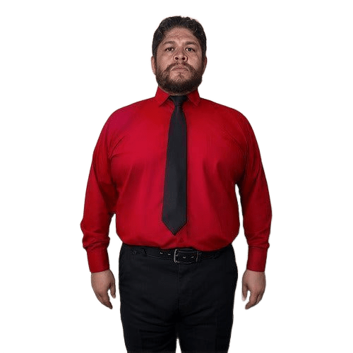 Camisa De Vestir Para Adulto Roja Tallas Extras 44 A 50 - Garufa Jeans
