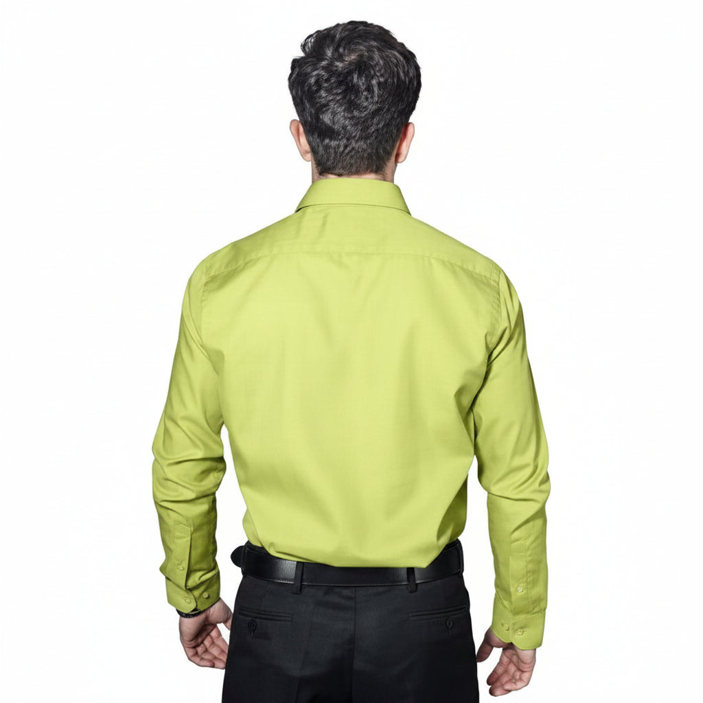 Camisa De Vestir Para Adulto Verde Manzana 34 A 42 - Garufa Jeans