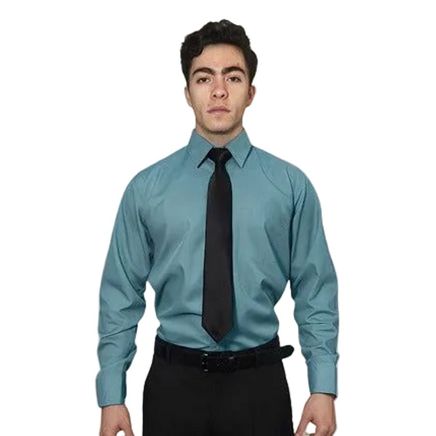 Camisa De Vestir Para Adulto Verde Menta 34 A 42 - Garufa Jeans