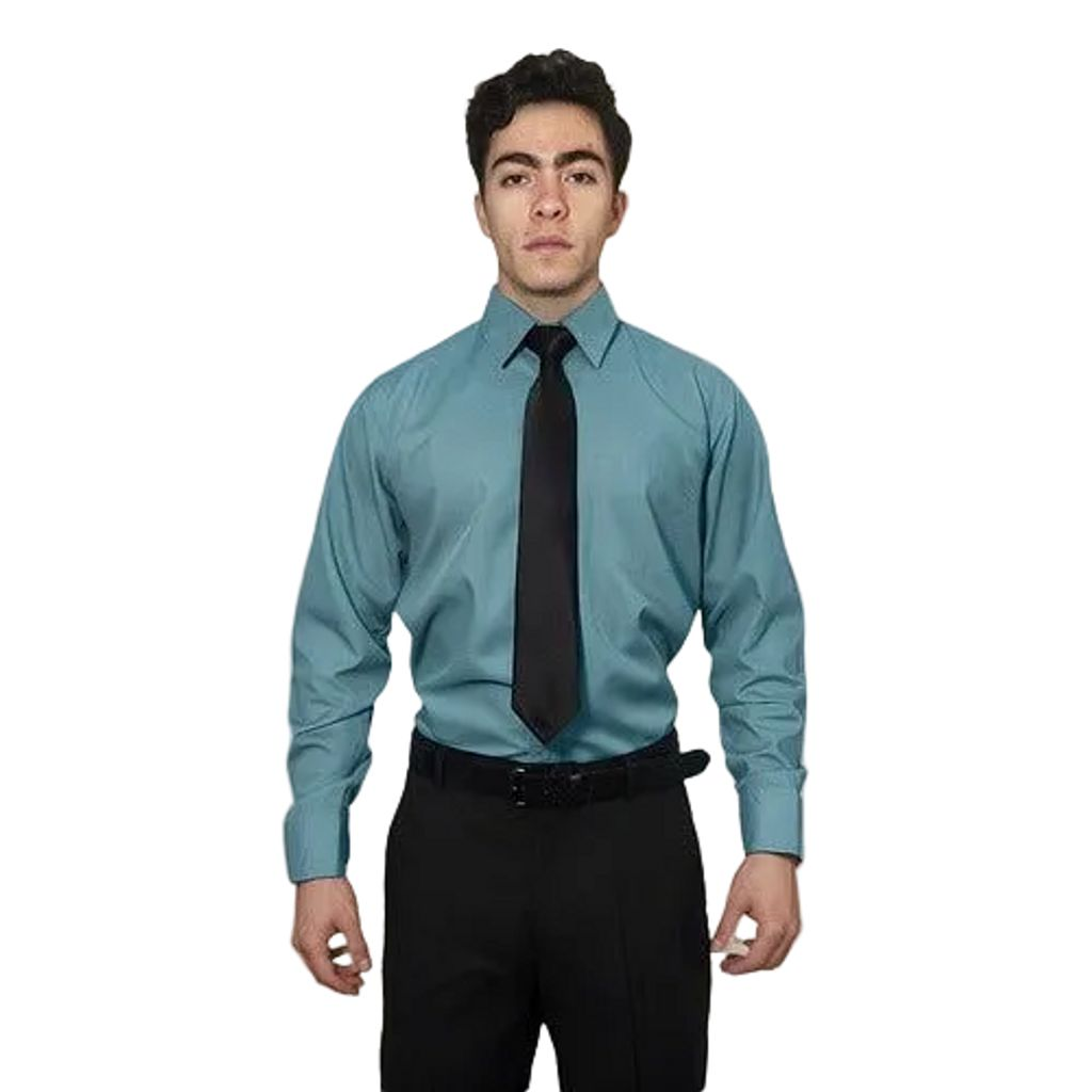 Camisa De Vestir Para Adulto Verde Menta 34 A 42 - Garufa Jeans