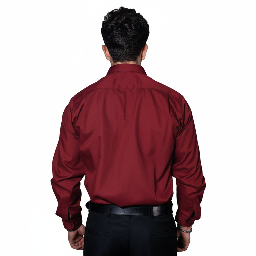 Camisa De Vestir Para Adulto Vino 34 A 42 - Garufa Jeans