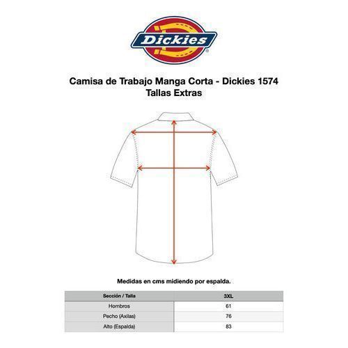 Camisa Dickies 2574 Manga Corta Durable Uso Rudo Talla Extra - Garufa Jeans