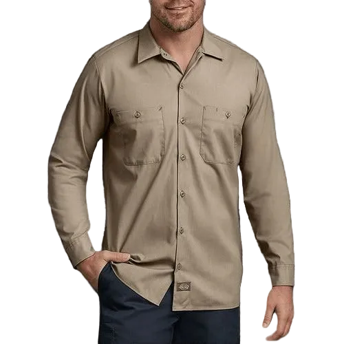 Camisa Dickies L535 Manga Larga Ligera Durable Talla Extra - Garufa Jeans