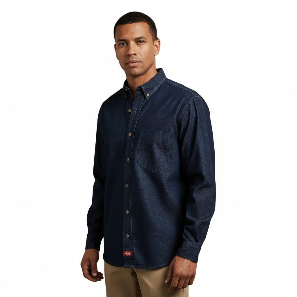 Camisa Dickies Wl30 Mezclilla Manga Larga Durable Resistente - Garufa Jeans