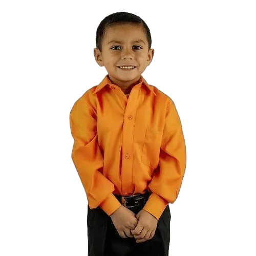 Camisa Infantil Juvenil Bailables Salidas Naranja 2 A 16 - Garufa Jeans