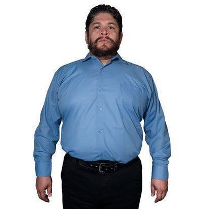 Camisa Vestir Adulto Azul Francia Tallas Extras 44 46 48 50 - Garufa Jeans