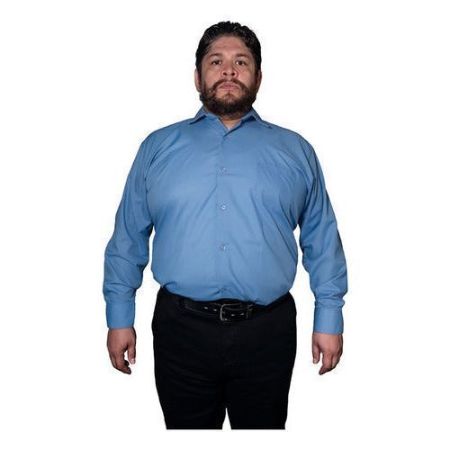Camisa Vestir Adulto Azul Francia Tallas Extras 44 46 48 50 - Garufa Jeans