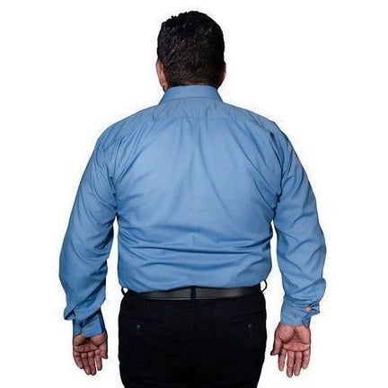 Camisa Vestir Adulto Azul Francia Tallas Extras 44 46 48 50 - Garufa Jeans