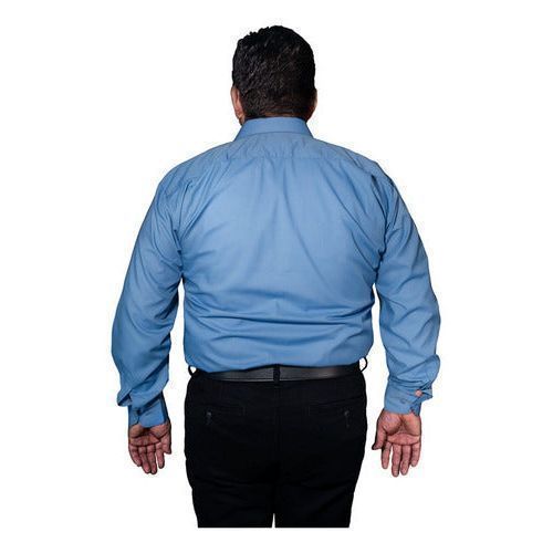 Camisa Vestir Adulto Azul Francia Tallas Extras 44 46 48 50 - Garufa Jeans