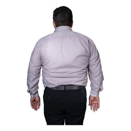 Camisa Vestir Adulto Gris Claro Perla Tallas Extras 44 A 50 - Garufa Jeans