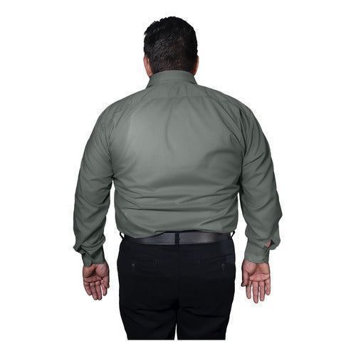Camisa Vestir Adulto Gris Obscuro Oxford Talla Extra 44 A 50 - Garufa Jeans