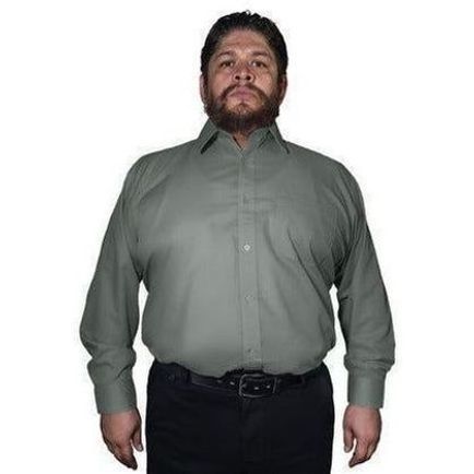 Camisa Vestir Adulto Gris Obscuro Oxford Talla Extra 44 A 50 - Garufa Jeans