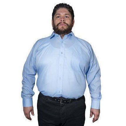 Camisa Vestir De Adulto Azul Cielo Talla Extras 44 46 48 50 - Garufa Jeans
