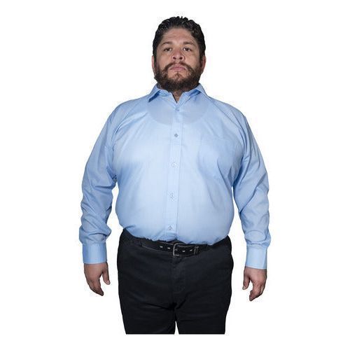 Camisa Vestir De Adulto Azul Cielo Talla Extras 44 46 48 50 - Garufa Jeans