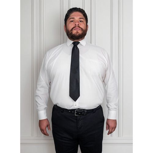 Camisa Vestir De Adulto Blanca Tallas Extras 44, 46, 48, 50 - Garufa Jeans