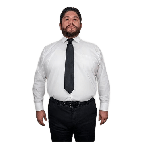 Camisa Vestir De Adulto Blanca Tallas Extras 44, 46, 48, 50 - Garufa Jeans