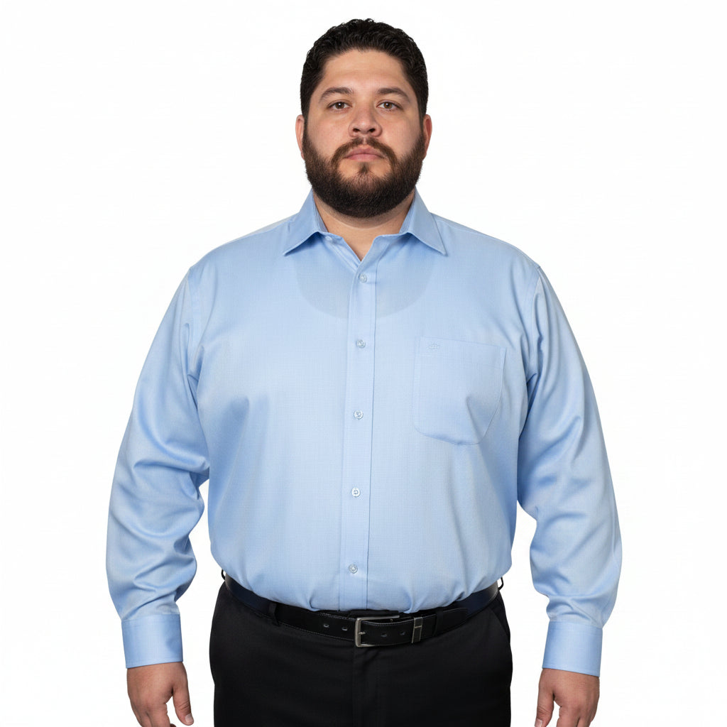 Camisa Vestir Formal Adulto Azul Cielo Tallas Extras 58 Y 60 - Garufa Jeans
