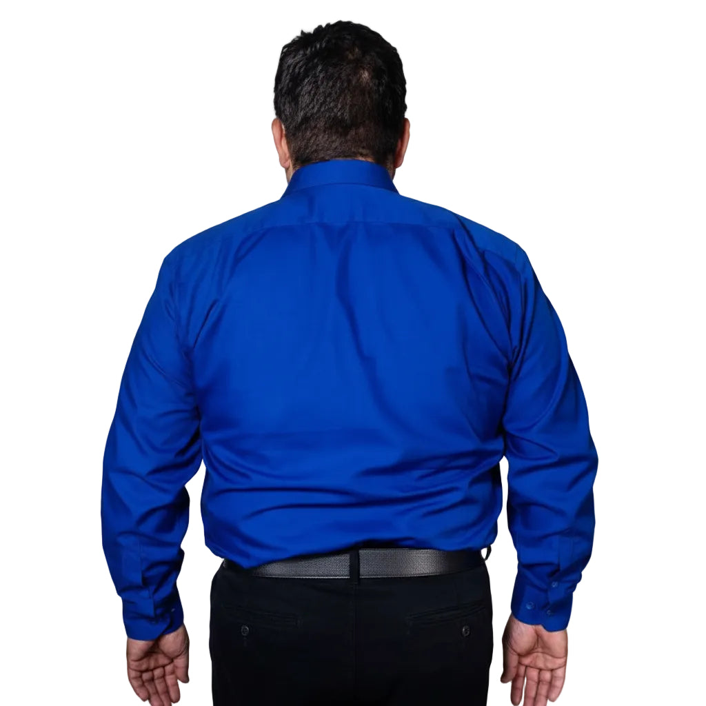 Camisa Vestir Formal Adulto Azul Rey Tallas Extras 58 Y 60 - Garufa Jeans