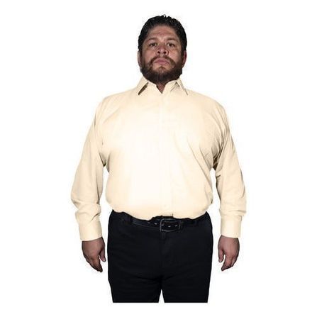 Camisa Vestir Formal Adulto Hueso Beige Talla Extras 58 Y 60 - Garufa Jeans