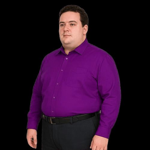 Camisa Vestir Formal Adulto Morada Tallas Extras 58 Y 60 - Garufa Jeans