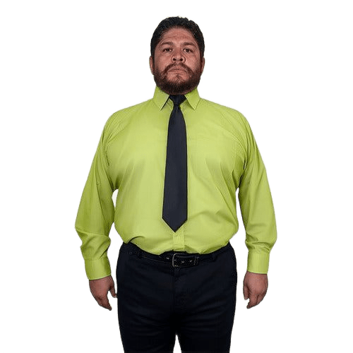Camisa Vestir Formal Adulto Verde Manzana Talla Extra 58 60 - Garufa Jeans