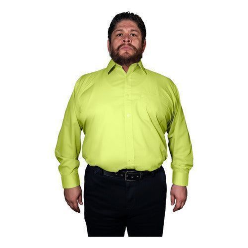 Camisa Vestir Formal Adulto Verde Manzana Talla Extra 58 60 - Garufa Jeans