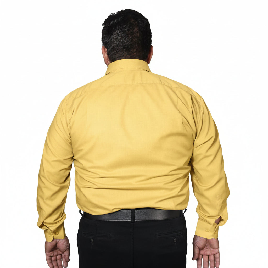 Camisa Vestir Formal De Adulto Amarilla Talla Extra 58 Y 60 - Garufa Jeans