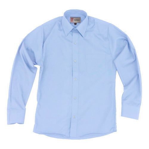 Camisa Vestir Infantil Juvenil Azul Cielo Tallas 2 A 16 - Garufa Jeans