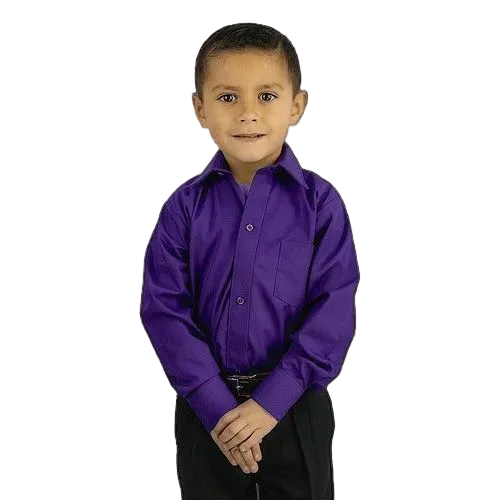 Camisa Vestir Infantil Juvenil Bailables Morada 2 A 16 - Garufa Jeans