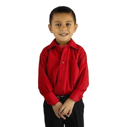 Camisa Vestir Infantil Juvenil Bailables Roja 2 A 16 - Garufa Jeans