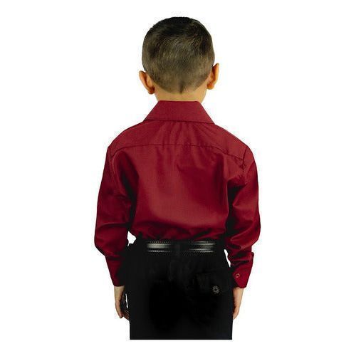 Camisa Vestir Infantil Juvenil Bailables Vino 2 A 16 - Garufa Jeans