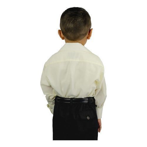 Camisa Vestir Infantil Juvenil Escolar Beige O Hueso 2 A 16 - Garufa Jeans
