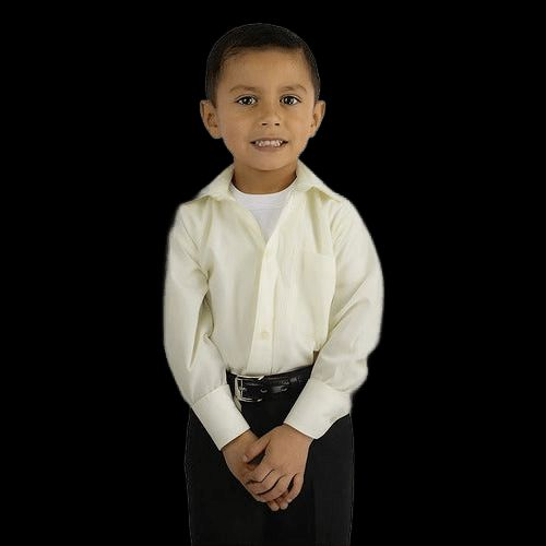 Camisa Vestir Infantil Juvenil Escolar Beige O Hueso 2 A 16 - Garufa Jeans